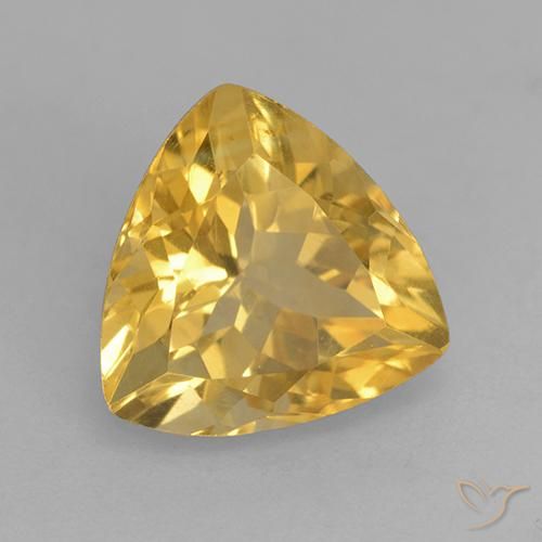 2.35克拉天然黄水晶，胖三角形，VVS-VS