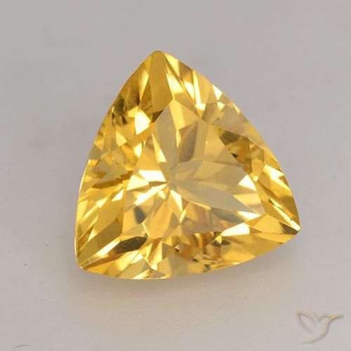 2.24克拉天然黄水晶，胖三角形，VVS-VS