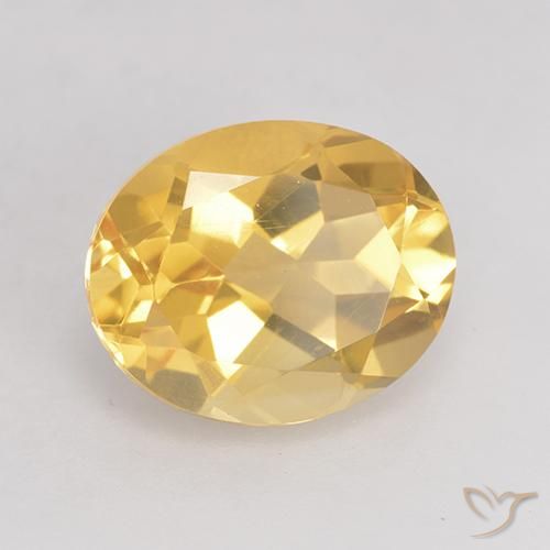 3.43克拉天然黄水晶，椭圆形，VVS-VS