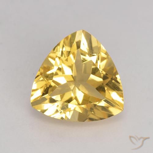 2.13ct 天然 中金 黄水晶, 胖三角形, VS