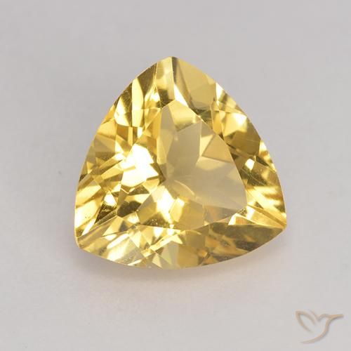 2.13克拉天然黄水晶，胖三角形，VS