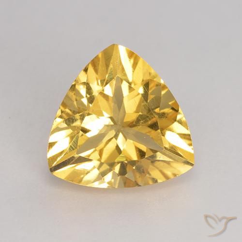 2.06ct 天然 中金 黄水晶, 胖三角形, VS