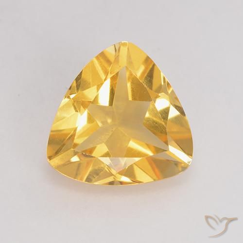 1.99ct 天然 中金 黄水晶, 胖三角形, VS
