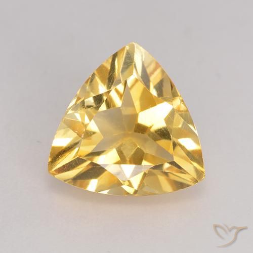 2.07ct 天然 中金 黄水晶, 胖三角形, VS
