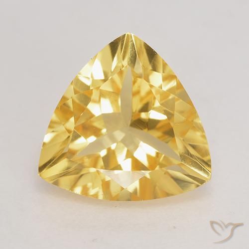 2.03ct 天然 金色 黄水晶, 胖三角形, VVS-VS