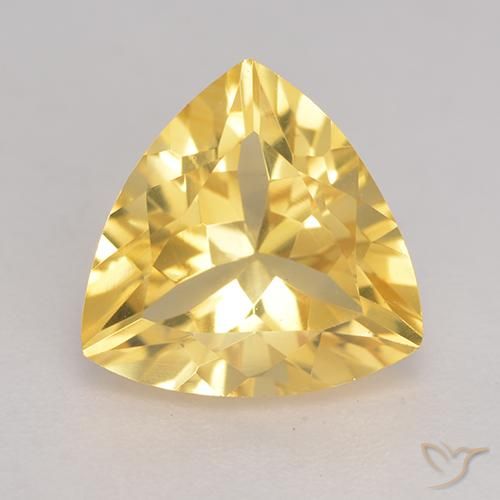 2.06ct 天然 中金 黄水晶, 胖三角形, VVS-VS