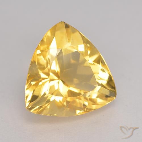 2.15克拉天然黄水晶，胖三角形，VVS-VS