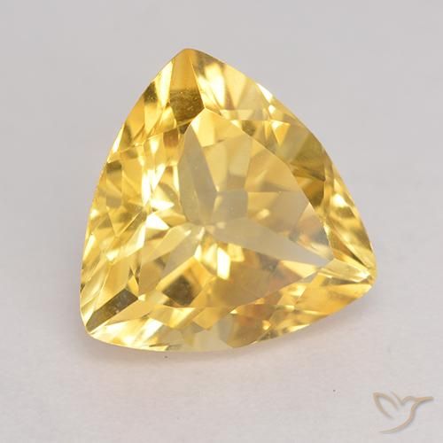 2.10克拉天然黄水晶，胖三角形，VVS-VS