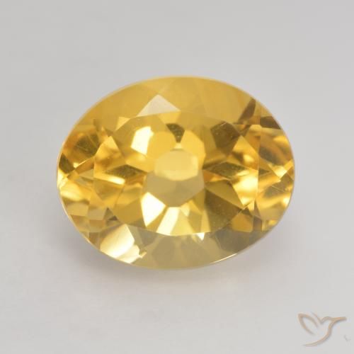 3.68ct 天然 金色 黄水晶, 椭圆形, VVS-VS