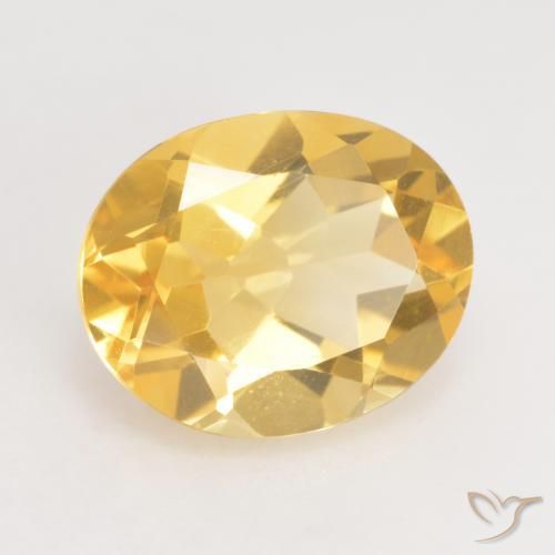 3.13克拉天然黄水晶，椭圆形，VVS-VS