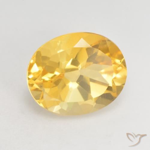 3.66克拉天然黄水晶，椭圆形，VVS-VS