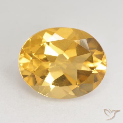 3.17ct 天然 中金 黄水晶, 椭圆形, VVS-VS