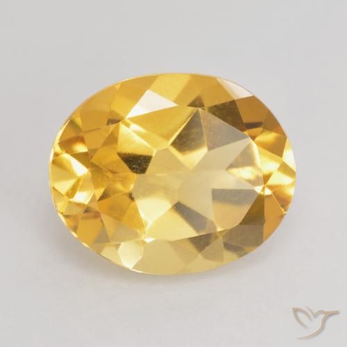 3.17克拉天然黄水晶，椭圆形，VVS-VS