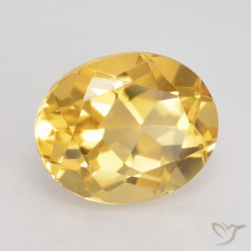 3.66克拉天然黄水晶，椭圆形，VVS-VS