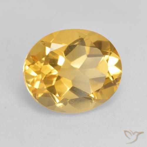 3.63克拉天然黄水晶，椭圆形，VVS-VS