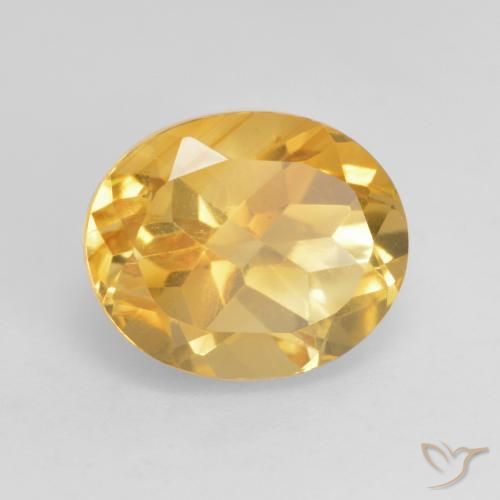3.79克拉天然黄水晶，椭圆形，VS