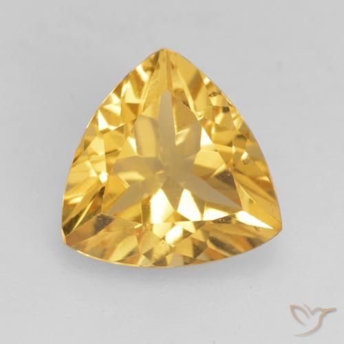 2.05ct 天然 中金 黄水晶, 胖三角形, VVS-VS