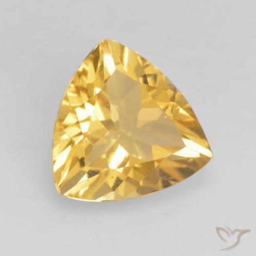 2.05克拉天然黄水晶，胖三角形，VVS-VS