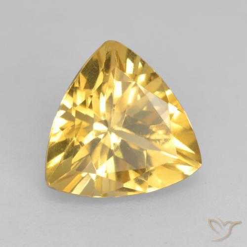 2.18克拉天然黄水晶，胖三角形，VVS-VS