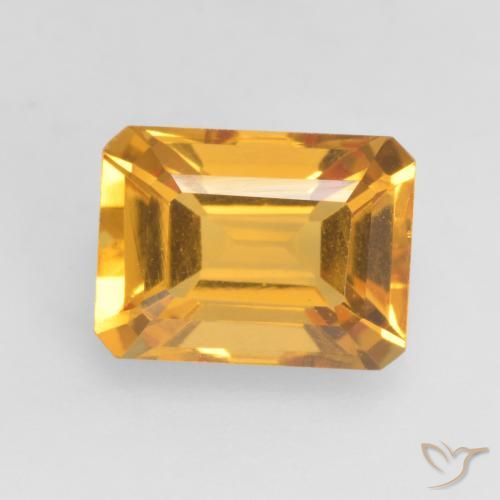 1.70ct 天然 中浅橙金 黄水晶, 祖母绿式切割, VVS-VS