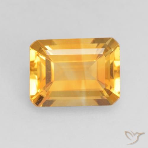 1.39ct 天然 深金橙色 黄水晶, 祖母绿式切割, VVS-VS