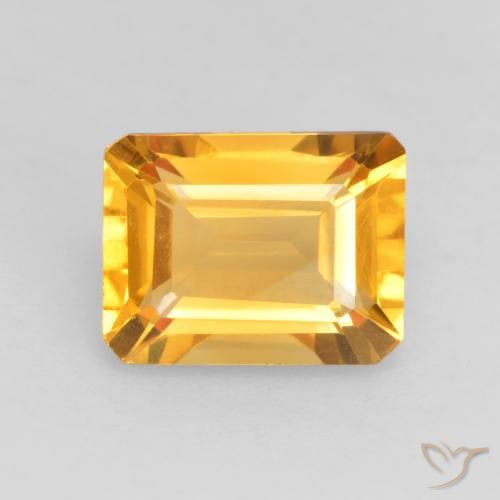 1.55ct 天然 亮金 黄水晶, 祖母绿式切割, VVS-VS