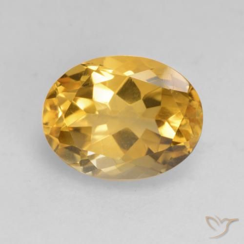 1.97ct 天然 中深金色 黄水晶, 椭圆形, VVS-VS