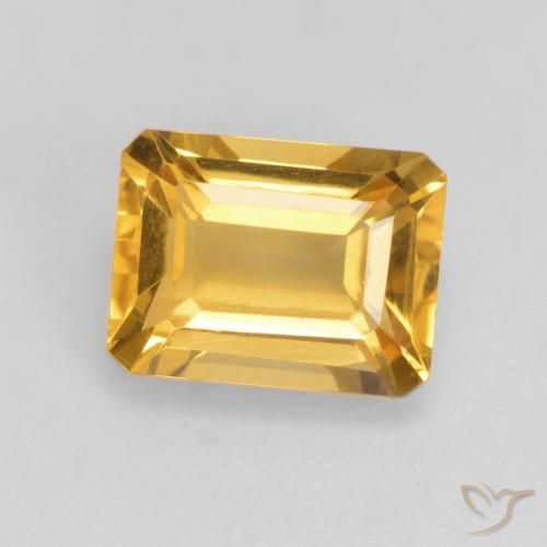 1.72ct 天然 中深金色 黄水晶, 祖母绿式切割, VVS-VS