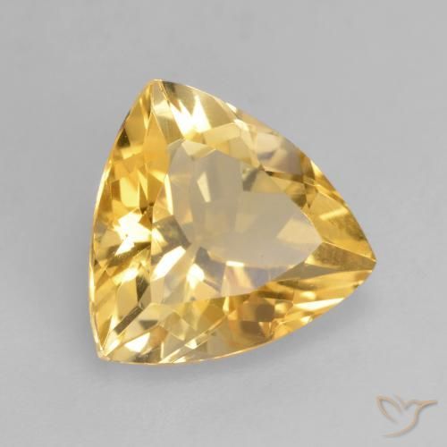 1.98克拉天然黄水晶，胖三角形，VVS-VS