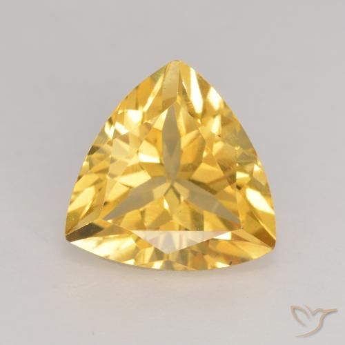 2.11ct 天然 中金 黄水晶, 胖三角形, VVS-VS