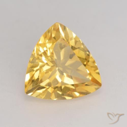 2.11克拉天然黄水晶，胖三角形，VVS-VS