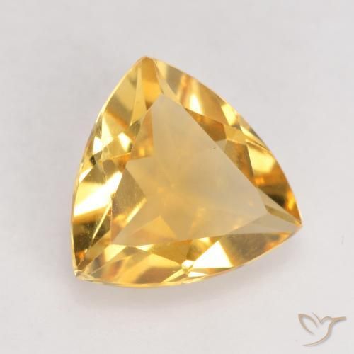 1.99克拉天然黄水晶，胖三角形，VVS-VS