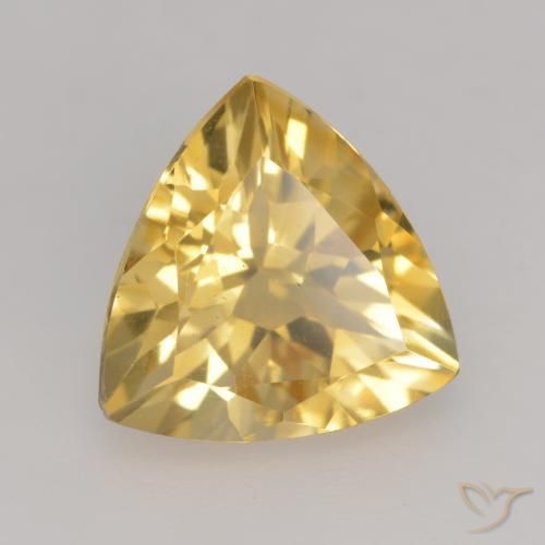 2.15克拉天然黄水晶，胖三角形，VVS-VS