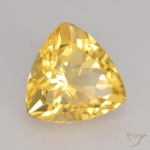 2.42克拉天然黄水晶，胖三角形，VVS-VS