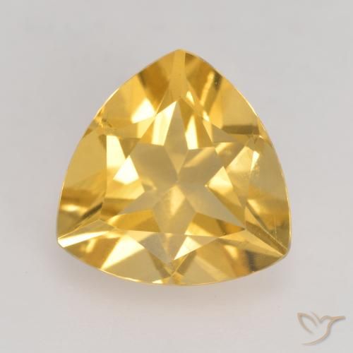 2.15ct 天然 中金 黄水晶, 胖三角形, VVS-VS
