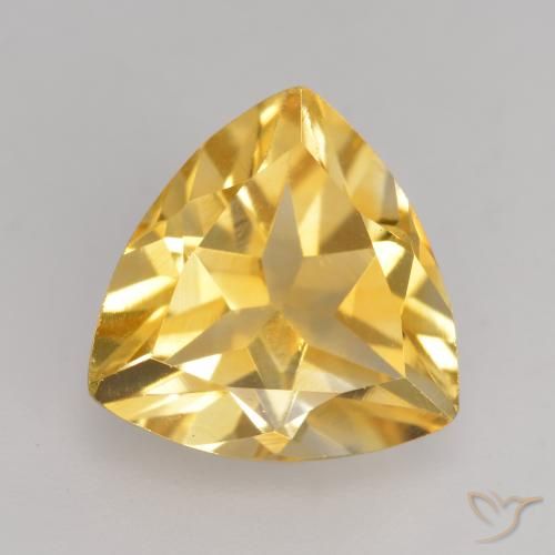 2.14ct 天然 亮金 黄水晶, 胖三角形, VVS-VS
