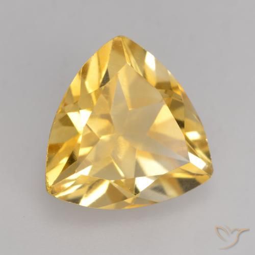 2.14克拉天然黄水晶，胖三角形，VVS-VS