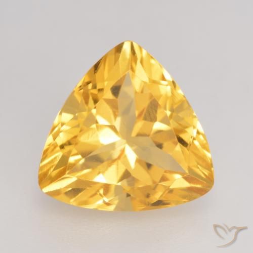 2.47ct 天然 中金 黄水晶, 胖三角形, VVS-VS