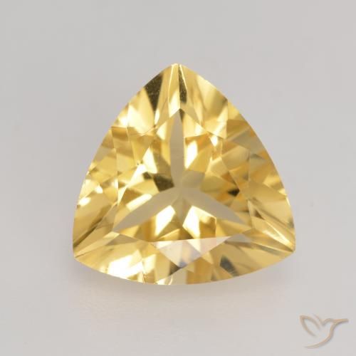 2.13ct 天然 中浅金色 黄水晶, 胖三角形, VVS-VS