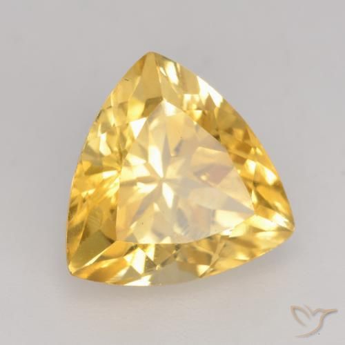 2.35克拉天然黄水晶，胖三角形，VVS-VS