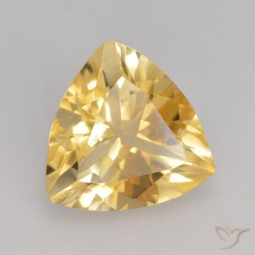 2.25克拉天然黄水晶，胖三角形，VVS-VS