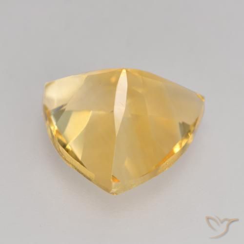 2.25克拉天然黄水晶，胖三角形，VVS-VS