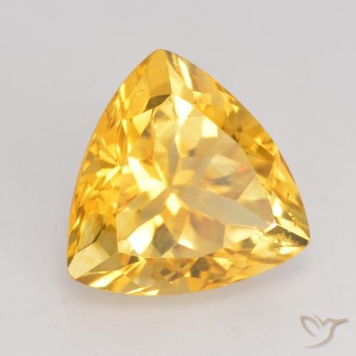 2.58克拉天然黄水晶，胖三角形，VVS-VS