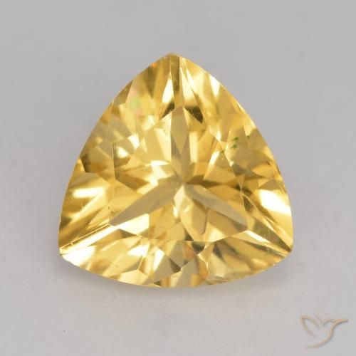 2.03ct 天然 中金 黄水晶, 胖三角形, VVS-VS
