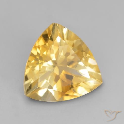 2.27克拉天然黄水晶，胖三角形，VVS-VS
