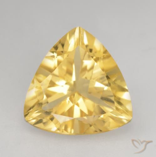 2.18ct 天然 中金 黄水晶, 胖三角形, VVS-VS