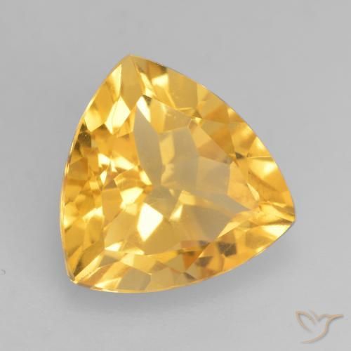 2.38克拉天然黄水晶，胖三角形，VVS-VS