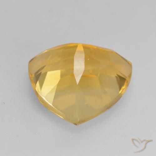 2.38克拉天然黄水晶，胖三角形，VVS-VS