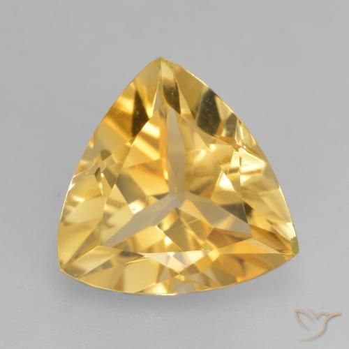 2.05ct 天然 中金 黄水晶, 胖三角形, VVS-VS