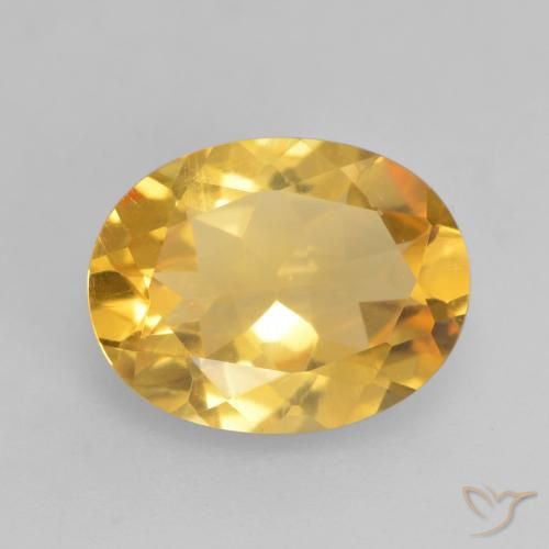 1.53ct 天然 亮金 黄水晶, 椭圆形, VS